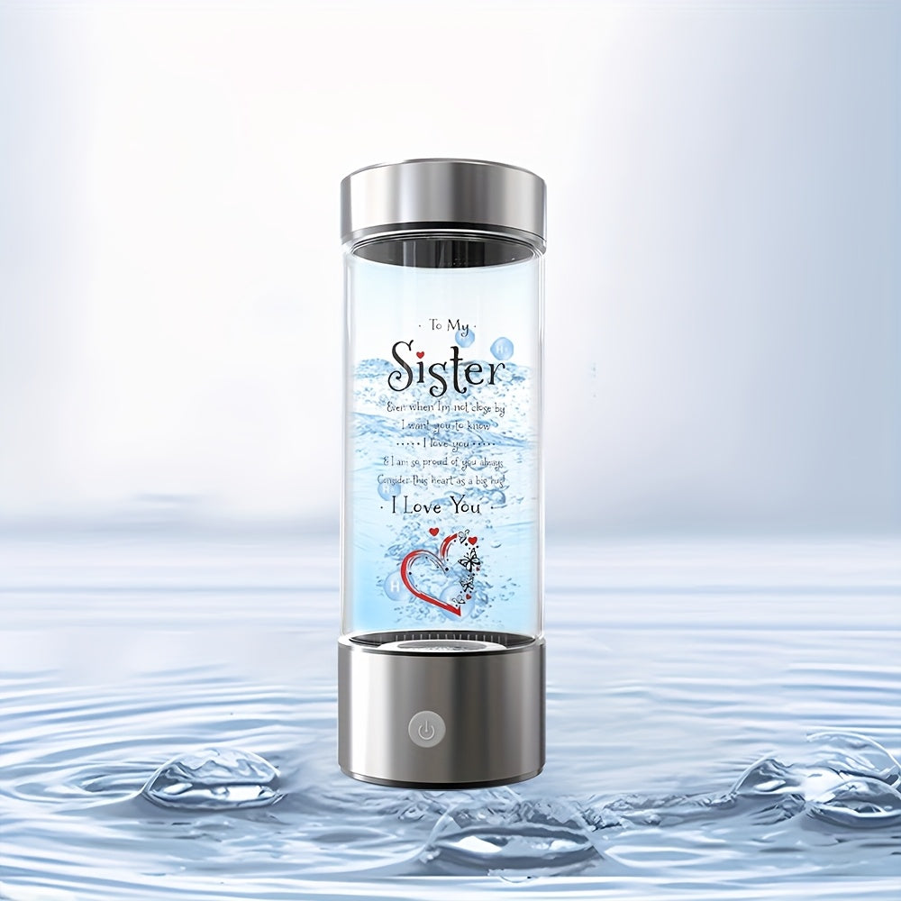 Portable hydrogen water bottle, upgraded version of 1000mAh rich in hydrogen water cup, rechargeable electrolytic hydrogen generator for 3 minutes, bubble machine spare parts, suitable for home office travel fitness